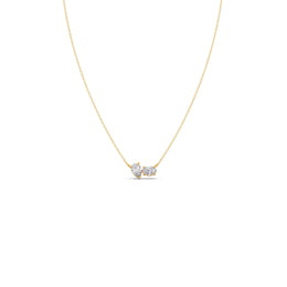 Double Diamond Drop Necklace – Pear & Oval Cut Design in Yellow, Rose & Silver Gold | JewelVerra