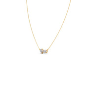 Double Diamond Drop Necklace – Pear & Oval Cut Design in Yellow, Rose & Silver Gold | JewelVerra