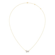 Double Diamond Drop Necklace – Pear & Oval Cut Design in Yellow, Rose & Silver Gold | JewelVerra
