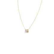 Pear-Shaped Diamond Duo Necklace in Yellow Gold – Elegant Minimal Pendant for Women | JewelVerra