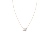 Twin Shape Diamond Pendant Necklace – Baguette & Round Cut in Yellow, Rose & Silver Gold | JewelVerra