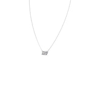 Twin Shape Diamond Pendant Necklace – Baguette & Round Cut in Yellow, Rose & Silver Gold | JewelVerra