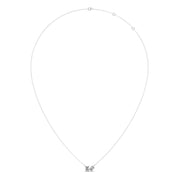 Twin Shape Diamond Pendant Necklace – Baguette & Round Cut in Yellow, Rose & Silver Gold | JewelVerra