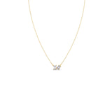Twin Shape Diamond Pendant Necklace – Baguette & Round Cut in Yellow, Rose & Silver Gold | JewelVerra