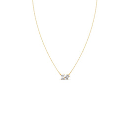 Twin Shape Diamond Pendant Necklace – Baguette & Round Cut in Yellow, Rose & Silver Gold | JewelVerra