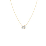 Leaf Diamond Pendant Necklace – Dual Marquise Diamond Leaves in Gold | JewelVerra