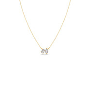 Leaf Diamond Pendant Necklace – Dual Marquise Diamond Leaves in Gold | JewelVerra