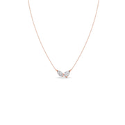Double Pear-Cut Diamond Necklace – Minimal Gold Pendant for Women | JewelVerra