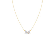 Double Pear-Cut Diamond Necklace – Minimal Gold Pendant for Women | JewelVerra