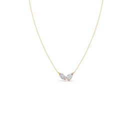 Double Pear-Cut Diamond Necklace – Minimal Gold Pendant for Women | JewelVerra