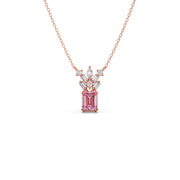 Pink Radiant-Cut Diamond Pendant Necklace – Elegant Statement Jewelry in Gold | JewelVerra