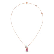 Pink Radiant-Cut Diamond Pendant Necklace – Elegant Statement Jewelry in Gold | JewelVerra