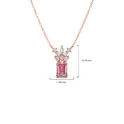 Pink Radiant-Cut Diamond Pendant Necklace – Elegant Statement Jewelry in Gold | JewelVerra