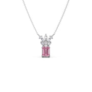Pink Radiant-Cut Diamond Pendant Necklace – Elegant Statement Jewelry in Gold | JewelVerra