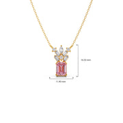 Pink Radiant-Cut Diamond Pendant Necklace – Elegant Statement Jewelry in Gold | JewelVerra