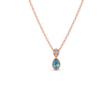 Blue Teardrop Pendant Necklace – Elegant Gemstone & Diamond Gold Jewelry for Women | JewelVerra