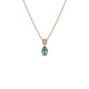 Blue Teardrop Pendant Necklace – Elegant Gemstone & Diamond Gold Jewelry for Women | JewelVerra