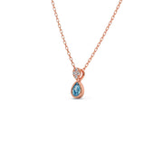 Blue Teardrop Pendant Necklace – Elegant Gemstone & Diamond Gold Jewelry for Women | JewelVerra