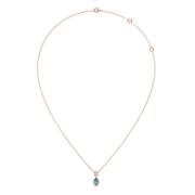 Blue Teardrop Pendant Necklace – Elegant Gemstone & Diamond Gold Jewelry for Women | JewelVerra