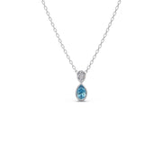 Blue Teardrop Pendant Necklace – Elegant Gemstone & Diamond Gold Jewelry for Women | JewelVerra