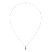Blue Teardrop Pendant Necklace – Elegant Gemstone & Diamond Gold Jewelry for Women | JewelVerra