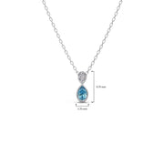 Blue Teardrop Pendant Necklace – Elegant Gemstone & Diamond Gold Jewelry for Women | JewelVerra