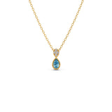 Blue Teardrop Pendant Necklace – Elegant Gemstone & Diamond Gold Jewelry for Women | JewelVerra