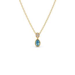Blue Teardrop Pendant Necklace – Elegant Gemstone & Diamond Gold Jewelry for Women | JewelVerra