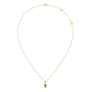 Blue Teardrop Pendant Necklace – Elegant Gemstone & Diamond Gold Jewelry for Women | JewelVerra