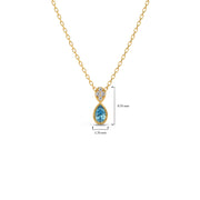 Blue Teardrop Pendant Necklace – Elegant Gemstone & Diamond Gold Jewelry for Women | JewelVerra