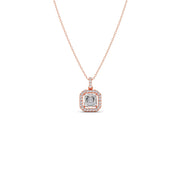Square Halo Diamond Pendant Necklace – Elegant Sparkle in Gold, Rose Gold & Silver | JewelVerra