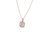 Square Halo Diamond Pendant Necklace – Elegant Sparkle in Gold, Rose Gold & Silver | JewelVerra
