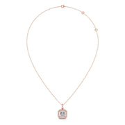 Square Halo Diamond Pendant Necklace – Elegant Sparkle in Gold, Rose Gold & Silver | JewelVerra
