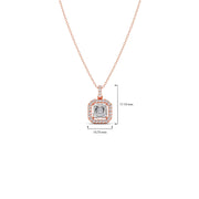Square Halo Diamond Pendant Necklace – Elegant Sparkle in Gold, Rose Gold & Silver | JewelVerra