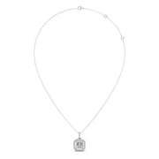 Square Halo Diamond Pendant Necklace – Elegant Sparkle in Gold, Rose Gold & Silver | JewelVerra