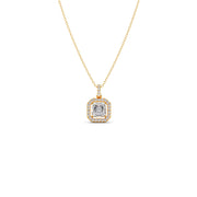Square Halo Diamond Pendant Necklace – Elegant Sparkle in Gold, Rose Gold & Silver | JewelVerra