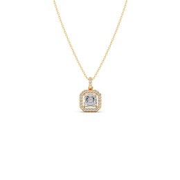 Square Halo Diamond Pendant Necklace – Elegant Sparkle in Gold, Rose Gold & Silver | JewelVerra