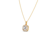 Square Halo Diamond Pendant Necklace – Elegant Sparkle in Gold, Rose Gold & Silver | JewelVerra