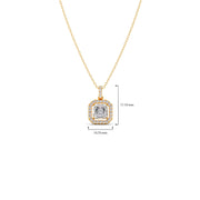 Square Halo Diamond Pendant Necklace – Elegant Sparkle in Gold, Rose Gold & Silver | JewelVerra