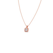 Cushion Halo Diamond Pendant Necklace – Classic Look in Gold, Rose Gold & Silver | JewelVerra
