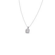Cushion Halo Diamond Pendant Necklace – Classic Look in Gold, Rose Gold & Silver | JewelVerra