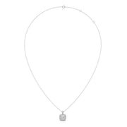 Cushion Halo Diamond Pendant Necklace – Classic Look in Gold, Rose Gold & Silver | JewelVerra