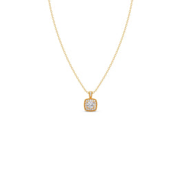 Cushion Halo Diamond Pendant Necklace – Classic Look in Gold, Rose Gold & Silver | JewelVerra