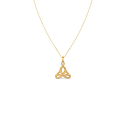Trinity Knot Diamond Pendant Necklace – Yellow, Rose & White Gold Celtic Design | Trending Jewellery for Women – JewelVerra