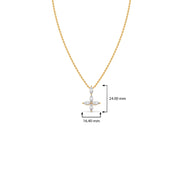 Marquise Diamond Flower Necklace for Women – Yellow, Rose & Silver Gold Pendant | JewelVerra