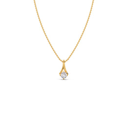 Round Diamond Pendant Necklace for Women – Classic Solitaire in Yellow, Rose & White Gold | JewelVerra