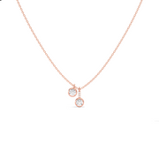 Double Round Diamond Drop Pendant Necklace in Yellow Gold – Modern Sparkle | JewelVerra