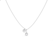 Double Round Diamond Drop Pendant Necklace in Yellow Gold – Modern Sparkle | JewelVerra