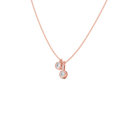 Double Round Diamond Drop Pendant Necklace in Yellow Gold – Modern Sparkle | JewelVerra