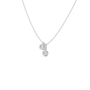 Double Round Diamond Drop Pendant Necklace in Yellow Gold – Modern Sparkle | JewelVerra